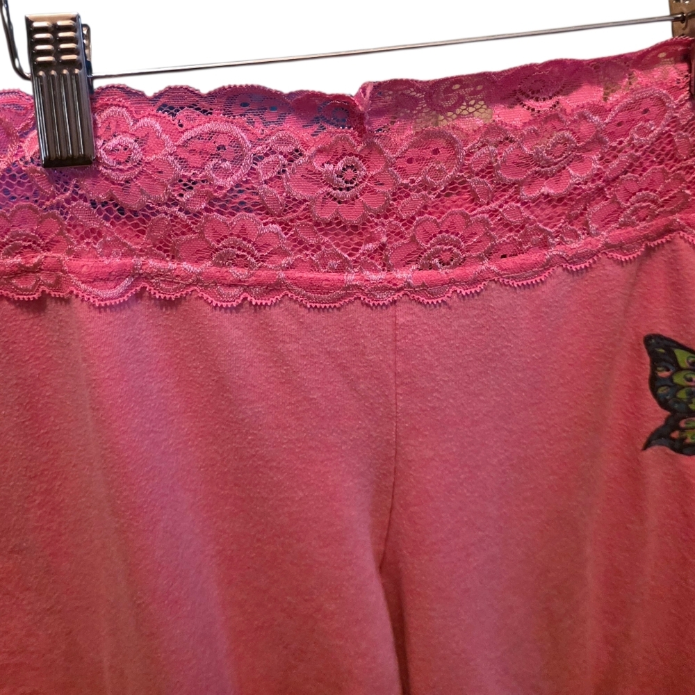 Pink Lounge Pants W Butterfly Detail - Picture 3 of 6